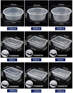 Caja fuerte para microondas, rectangular, redondo, 750, 1000, 1500 ml, plástico transparente, comida rápida, máquina para hacer contenedores - Product Image 6