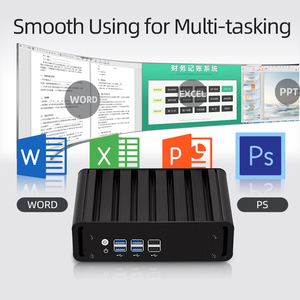 Fansız Mini PC Core i3 4010U i5 i7 mikro kişisel masaüstü bilgisayar Barebone Computador compuateur WIFI VGA 8USB - Product Image 4