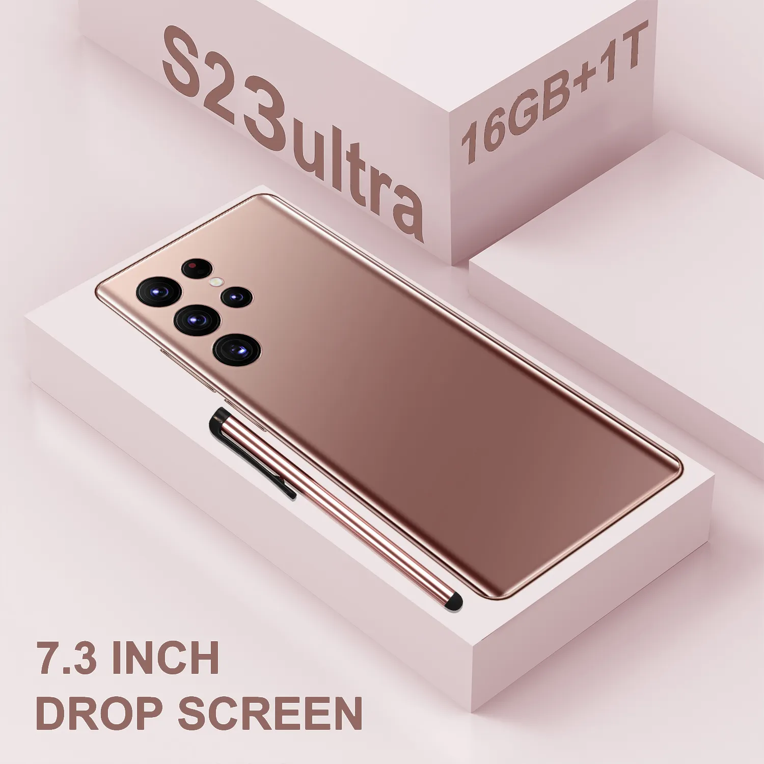 S23 Ultra s23 ponsel 2023 inci RAM 16 GB + ROM 1TB, ponsel cerdas layar besar baru tahun 7.2 dengan fitur pembuka kunci wajah