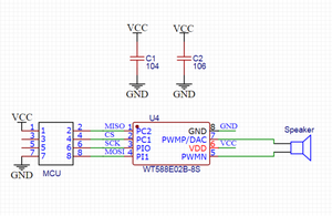 Waytronic WT588E02B-8S chip vocale può cambiare il contenuto vocale interno del chip online tramite MCU o supporto downloader - Product Image 5