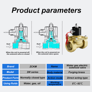 Zckm AC220V 2W thường đóng van điều khiển van nước <span class=keywords><strong>solenoid</strong></span> cho đường ống nước - Product Image 6
