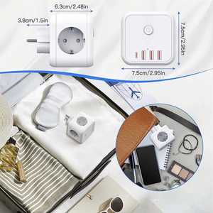 2025热卖7合1交流电源插座立方体，带USB 3路插座1型C和3 USB，不带电缆适配器 - Product Image 6