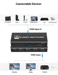 对于H DMI 2.1版本8k切换器三合一4K 120Hz超清晰音频视频同步HDR效果3 Cut 1 1080p Resolut - Product Image 2