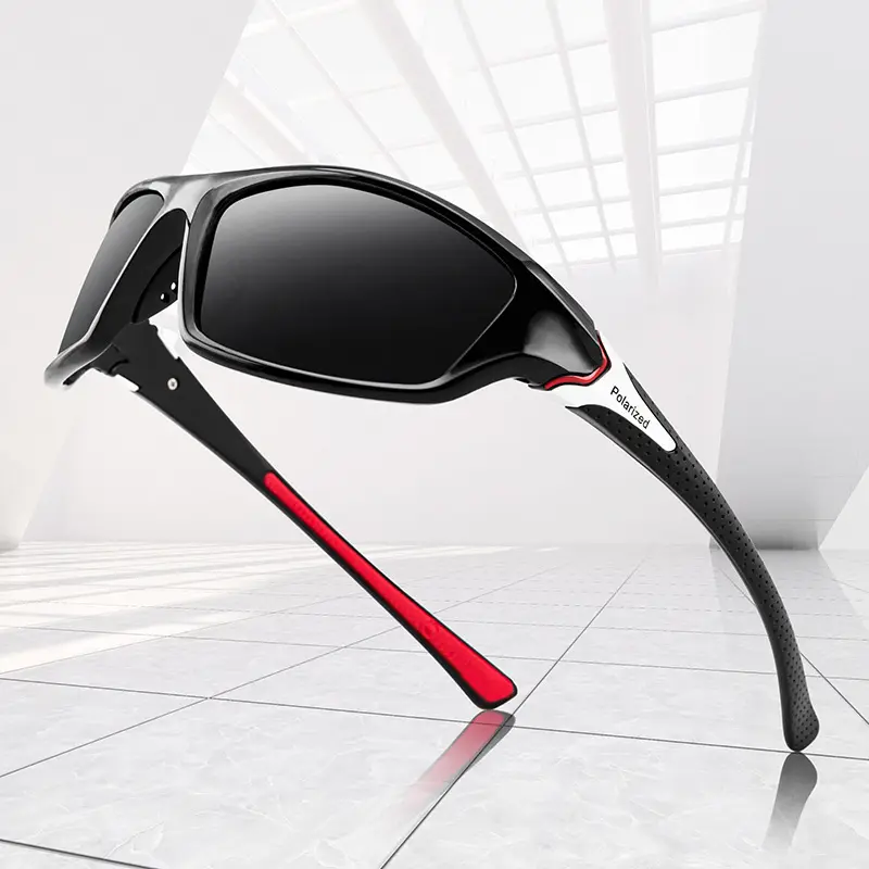 FUQIAN New Sports Polarized Sunglasses For Men and Women Fashion Plastic Outdoor Sun Glasses Black Shades Goggle UV400