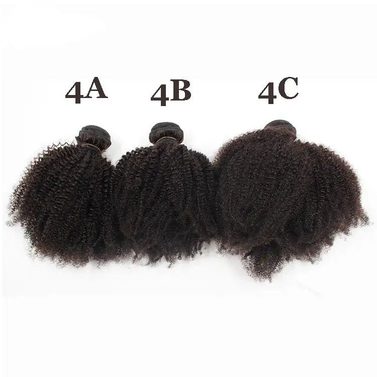 Atacado cabelo humano real 4a 4b 4c afro, cabelo cacheado