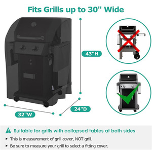 ウェーバーに対応したヘビーデューティ防水小型BBQグリルカバー、サイドテーブル付きその他のグリル対応 - Product Image 2