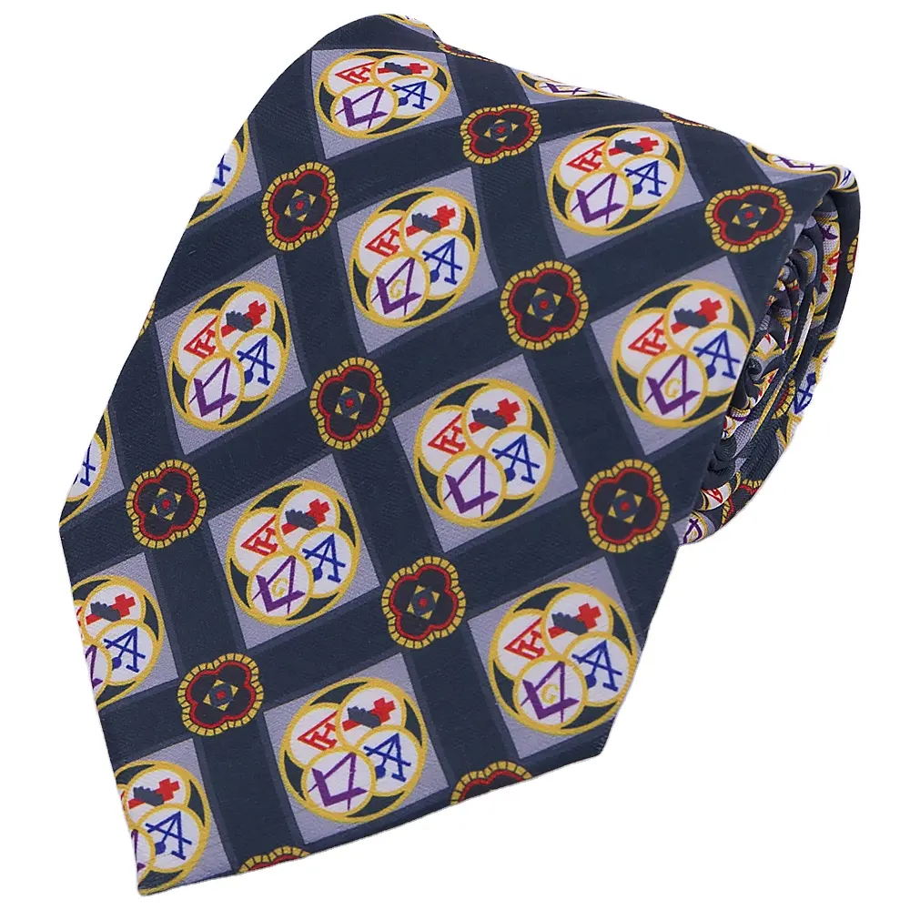 Manxiang personalizado hecho a mano hombres 100% seda pura tejido Jacquard Logo personalizado masónico masonería corbata