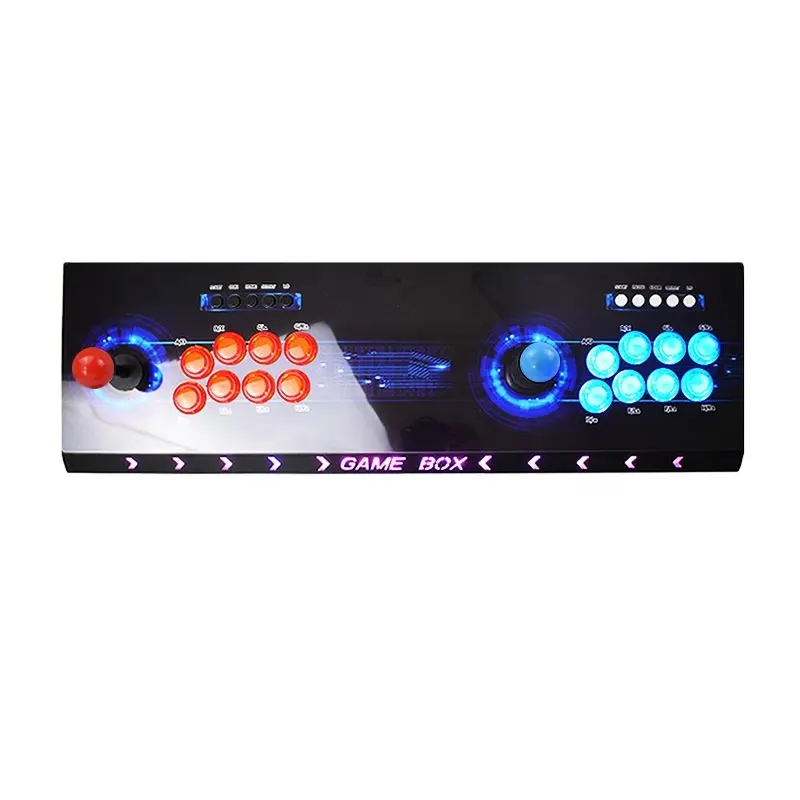 Consola Pandora box 9 1500 en 1, 8 botones, diseño, 2 jugadores, mando, caja de hierro, 1 + 16G, barra de luz colorida