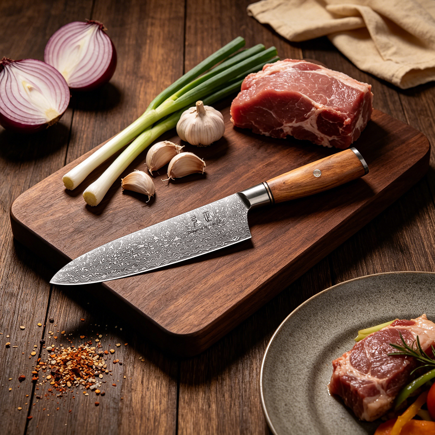 8'' chef knife brown