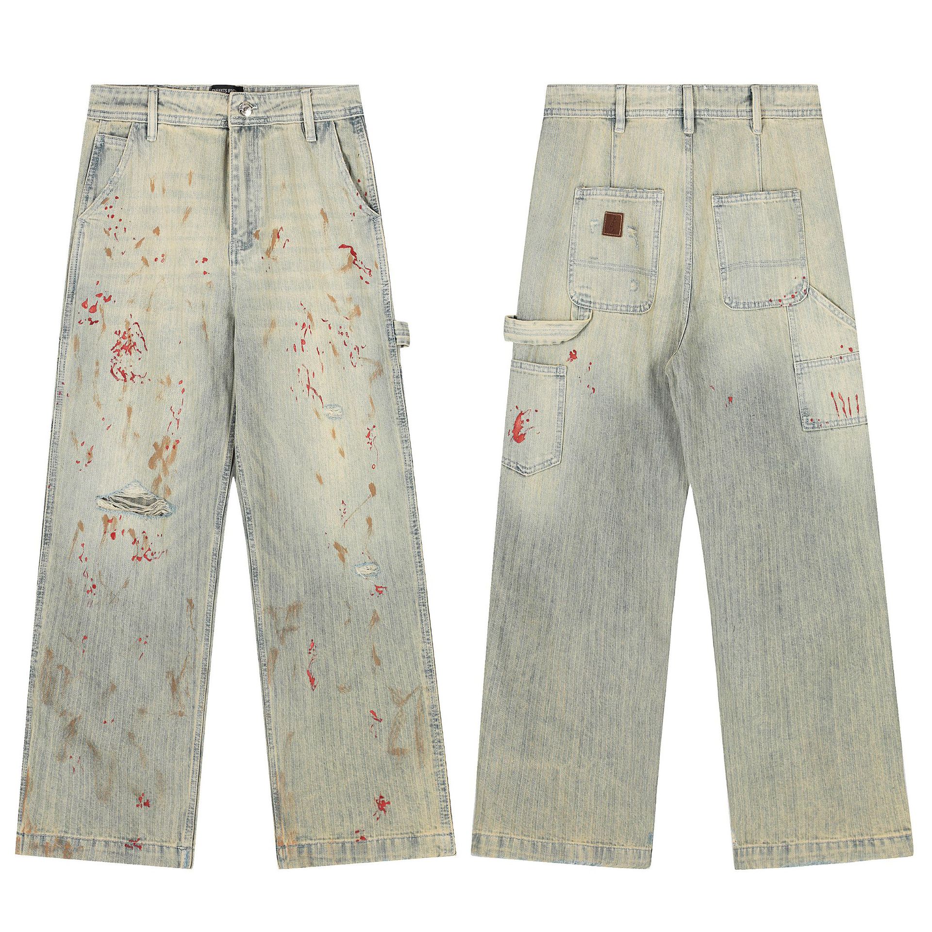Tache de sang, lavage à l'eau, tie-dye e01