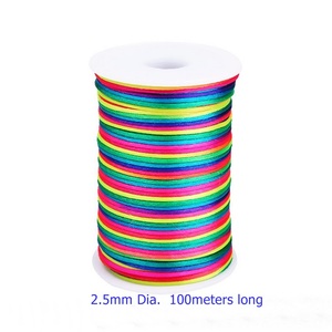 Venta de fábrica, cordón rojo, cuerda, cordón de ganchillo, nudo chino, cordón de cola de rata de macramé para bricolaje