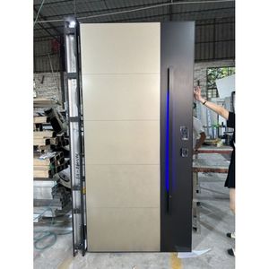 יוקרה מודרני עץ אלומיניום ציר דלת צידית באיכות טובה מידות מותאמות אישית כניסה הווילות מאובטחת דלתות כניסה חיצונית