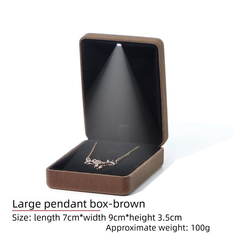 Boîte à pendentif marron, grand format.