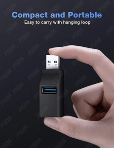 PSDA 3 พอร์ต USB Hub อะแดปเตอร์ขยายชายหญิง 90 องศาแยก 1 USB 3.0 และ 2 USB 2.0 พอร์ตแบบพกพาข้อมูล - Product Image 2