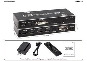 Multi Interface High-definition HDTV Video Wall Controller 2X2 Splicer Supports TYPE-<strong>C</strong>/HDTV/DVI Interface <strong>Input</strong> and HDTV <strong>Output</strong> - Product Image 2