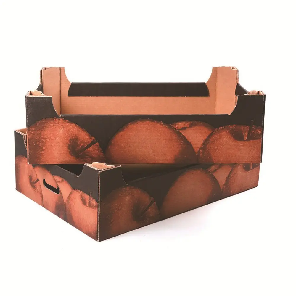 Caja de cartón de embalaje personalizado respetuoso con el medio ambiente para envío de frutas y verduras frescas caja de almacenamiento de frutas caja de cera vegetal