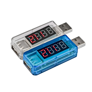 Voltímetro digital Amperímetro 0A-3A Mini medidor de corriente de voltaje transparente Probador USB de pantalla dual - Product Image 2