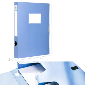 Deli 5615 <strong>File</strong> <strong>Box</strong> A4 <strong>File</strong> <strong>Box</strong> 35mm Blue 1 Plastic Thickened Vertical Large Capacity <strong>Folder</strong> Office Sorting and Sorting - Product Image 1