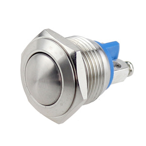 16mm <span class=keywords><strong>2</strong></span> terminale a vite momentaneo blocco senza Led in metallo in acciaio inossidabile interruttore a pulsante corto