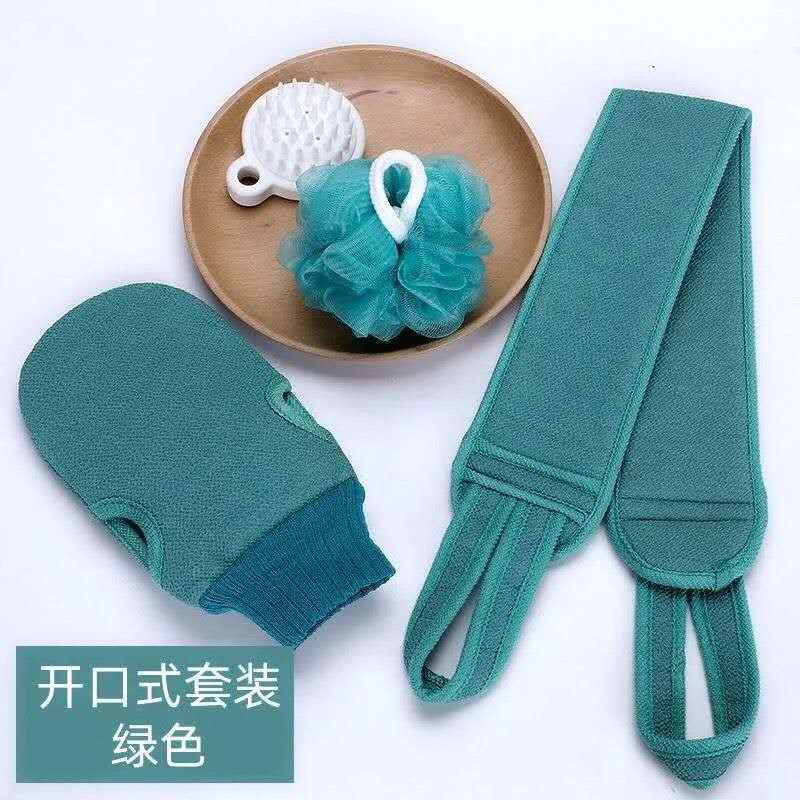 Juego de 3 piezas: cepillo para espalda, toalla de baño y bola de baño.