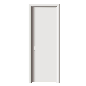 Prettywoodレッドオーク不規則なベニヤインテリアドアソリッド木製モダンデザインインテリアルームWPCドア - Product Image 3