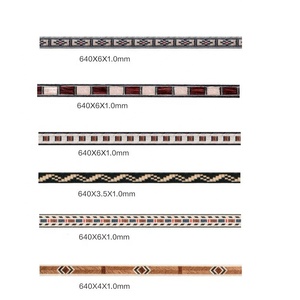 <strong>Pretty</strong> and Colorful Guitar Binding Stripped Backboard Center Inlaid with Wood Veneer Patterned Edge Strips - Product Image 4