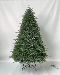 Süper değer noel ağacı önceden aydınlatılmış yapay PVC ve PE yeşil noel ağacı Dural LED 10 fonksiyonları 3ft 15ft - Product Image 3