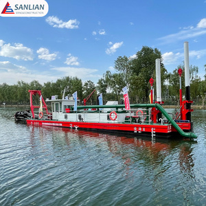 Proyecto de dragado Sanlian River Purpose Gold Mining Sand -making Dragado Workboat Cutter Succión Draga con flotador y tubería - Product Image 2