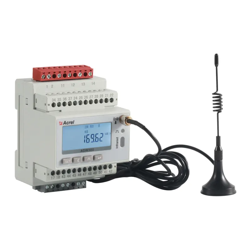Acrel Adw300 Iot Draadloze Hoge Precisie 3-Fase 4-Wire Din Rail Intelligente Energiemeter Communicatie Wifi 4G Lora Rs485