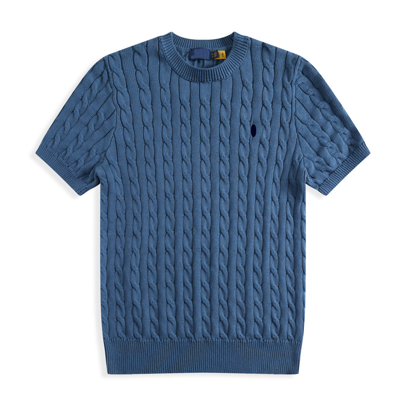 Solid Mist Blue With Dark Blue Pony Embroidery