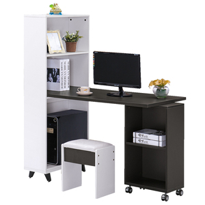 Mesa de escritorio esquinera para ordenador, escritorio de madera con silla para el hogar - Product Image 2