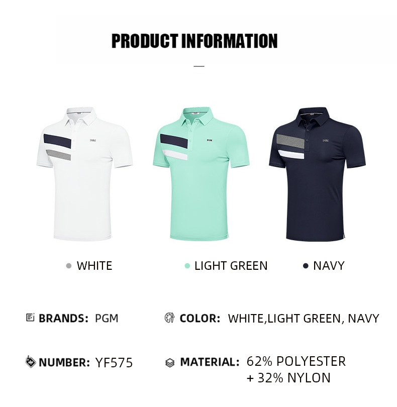 PGM YF575 custom short sleeve quick dry summer golf t shirt polo men's
