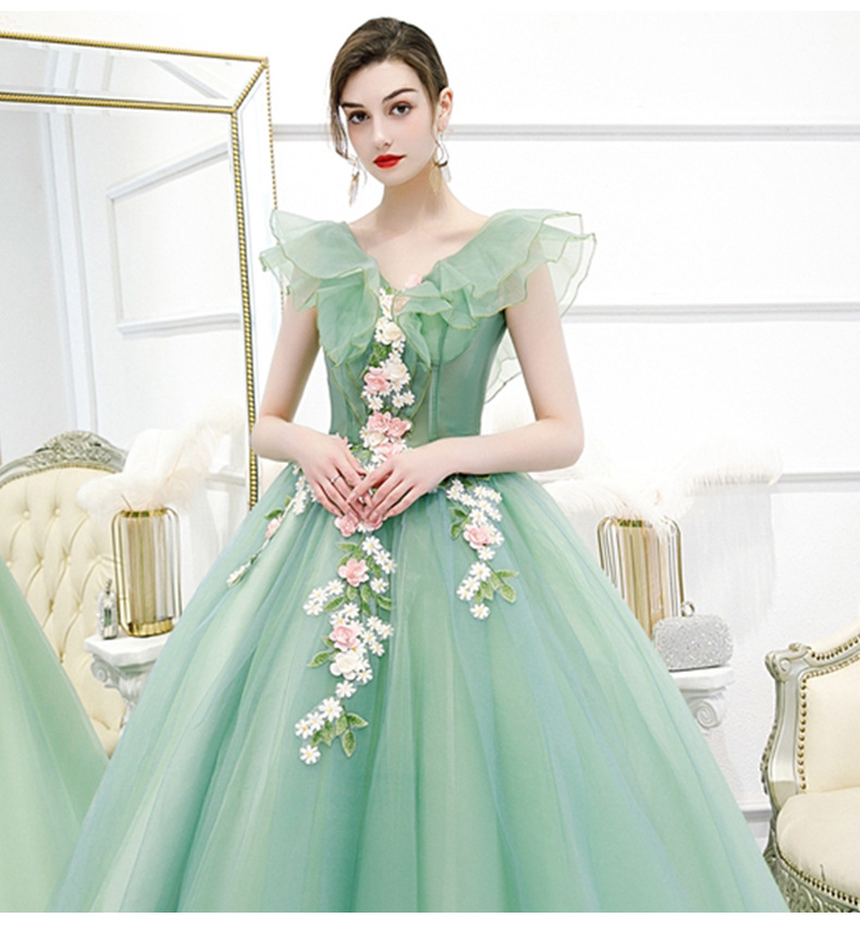 Green Evening Prom Dresses Elegant V-neck Party Ball Gown Sleeveless Sweet Floral Print| Alibaba.com Green Evening Prom Dresses Elegant V-neck Party Ball Gown Sleeveless Sweet Floral Print| Alibaba.com