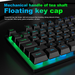 Teclado con cable para PC, resistente al agua, retroiluminado, ergonómico, coloridos Accesorios para ordenador, teclado portátil para juegos - Product Image 4
