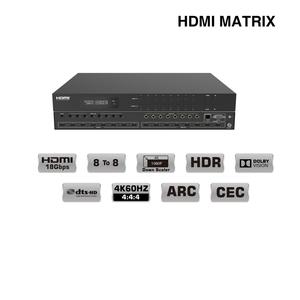 18Gbps 8x8 HDMI Matrix พร้อมฟังก์ชัน Arc IR REMOTE, RS-232, LAN และ Web gui. - Product Image 6