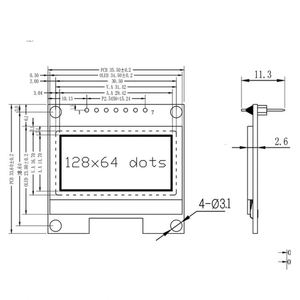 1,3 zoll OLED-anzeigemodul 12864 LCD-bildschirm sh1106 1,3 zoll OLED 4-polig IIC 7-polig SPI - Product Image 4