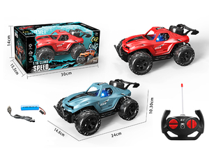 1:16 ölçekli yüksek hızlı yarış RC araba hobi 2.4GHZ 4WD Off-road araç otomatik rc uzaktan kumandalı kamyon ışık ile - Product Image 2