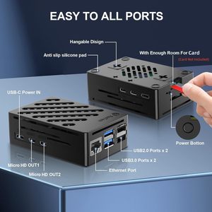 Kits de módulos electrónicos YDL para Raspberry Pi 5 Kit con 8GB RAM Active Cooler Destornillador Placa de 8GB Incluido Estuche incluido - Product Image 4
