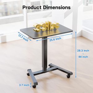 AJUNION Small Standing Desk Sit Stand Portable Rolling Laptop Desk with Lockable Wheels <strong>Computer</strong> Workstations Adjustable Height - Product Image 2