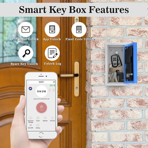 WeHere-Caja de llave inteligente con Bluetooth, código de red inalámbrico seguro de gran tamaño para almacenamiento de llaves domésticas