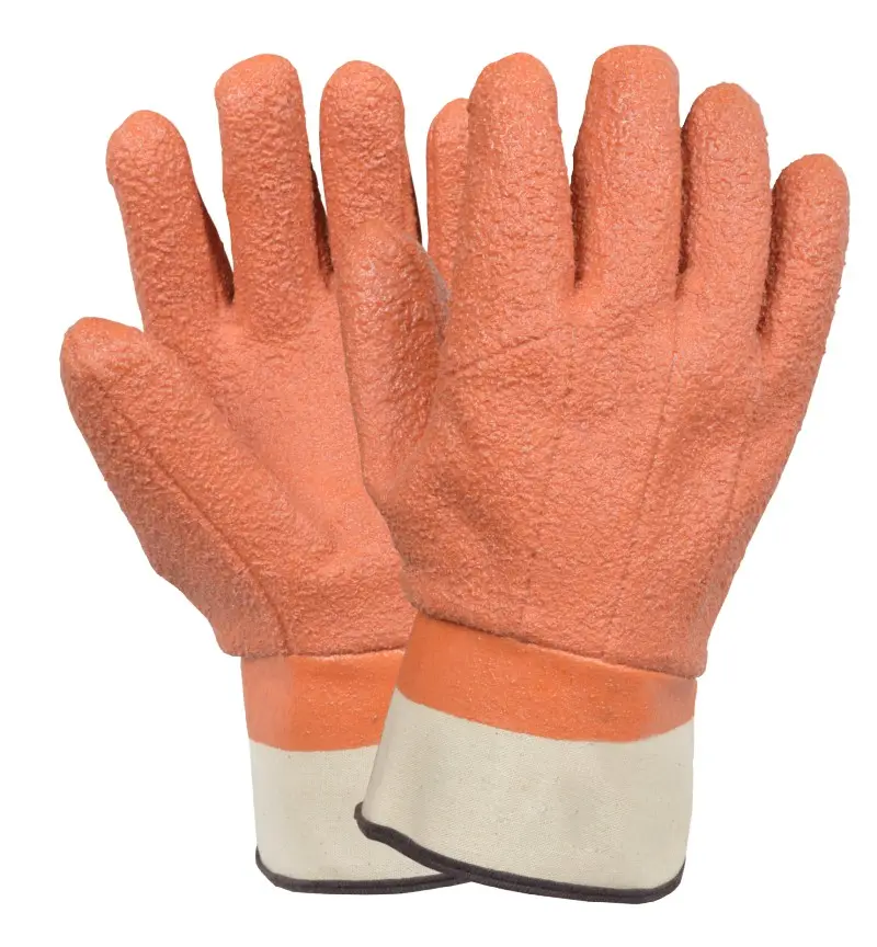 HTR-guantes de trabajo antideslizantes para mecánicos, resistentes al aceite y al frío, de algodón, con capa no tejida