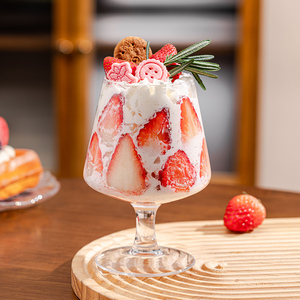 Özel toptan temizle cam tatlı Goblets dondurma puding kasesi parti hizmet bardak gıda sınıfı 12oz 350ml 330ml kutular