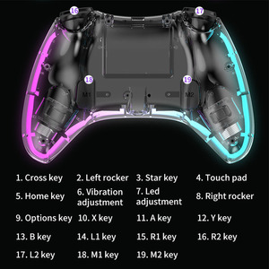 Neuer transparenter RGB Wireless BT Controller Touch Control Gamepad Joystick Kompatibel mit PS 4/Switch/TV/Android/IOS-Geräten - Product Image 6