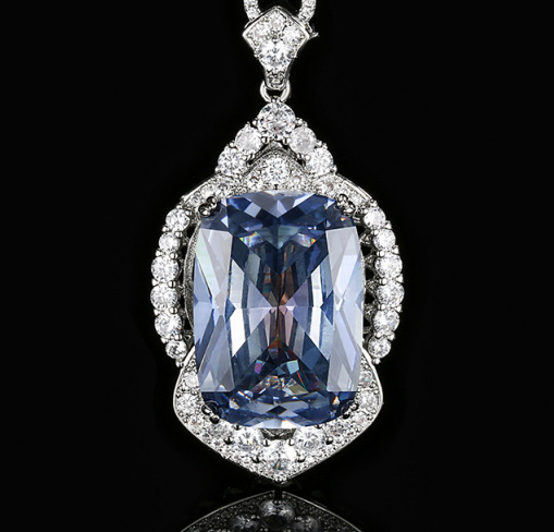 Pendentif plaqué Blanc Blanc Bleu avec chaîne Chopin