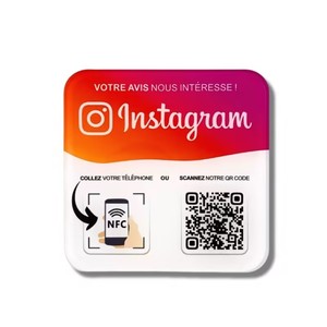 13,56 MHz NFC Google Review Benutzer definierte QR-Code-Anzeige Acryl platte mit RFID-Kommunikation schnitts telle Social Media Window Label - Product Image 5