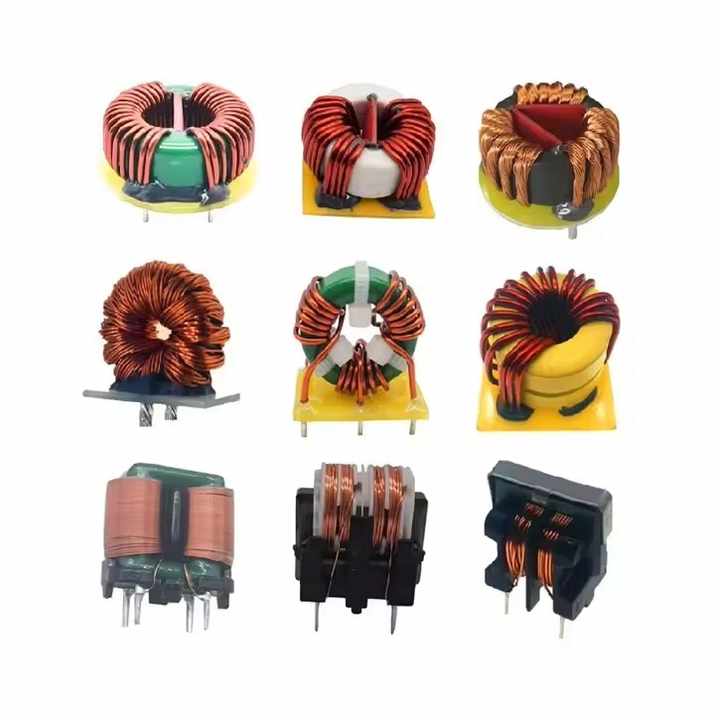 Inductor de potencia, bobina de núcleo toroidal de ferrita, estrangulador de modo común, componente electrónico para inversores, fuentes de alimentación, otras aplicaciones