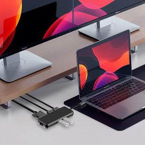 9 In 1 Hub Usb C 3.1 Hub Hdmi 4k/30hz Ethernet Rj45 tip C şarj standı macbook Pro için