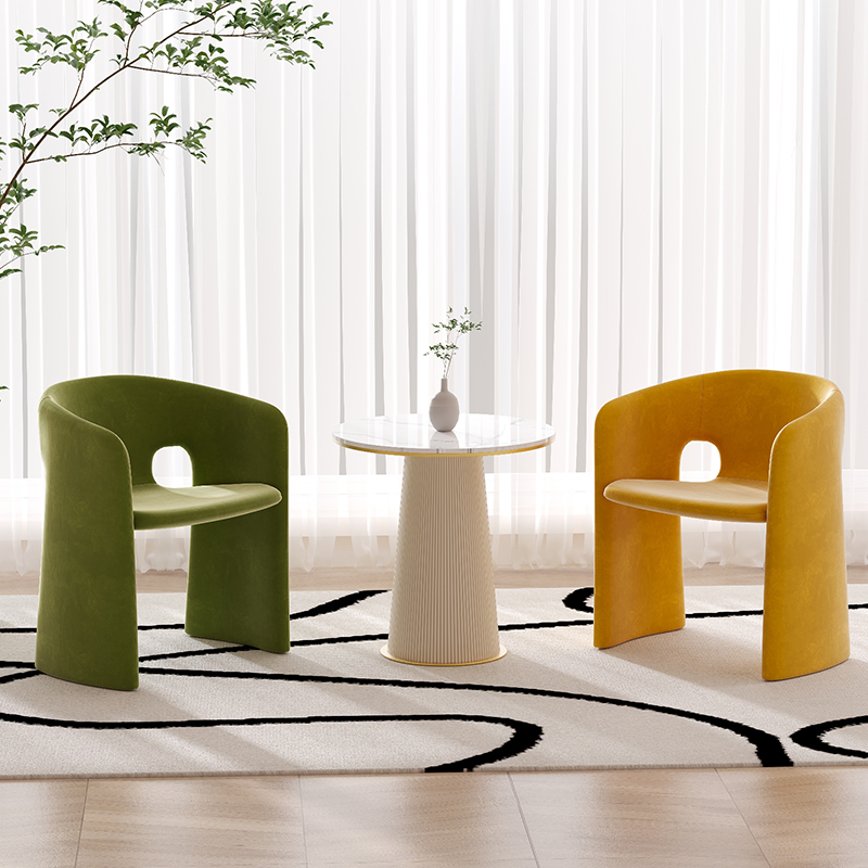 Vert gazon + jaune + table basse velours