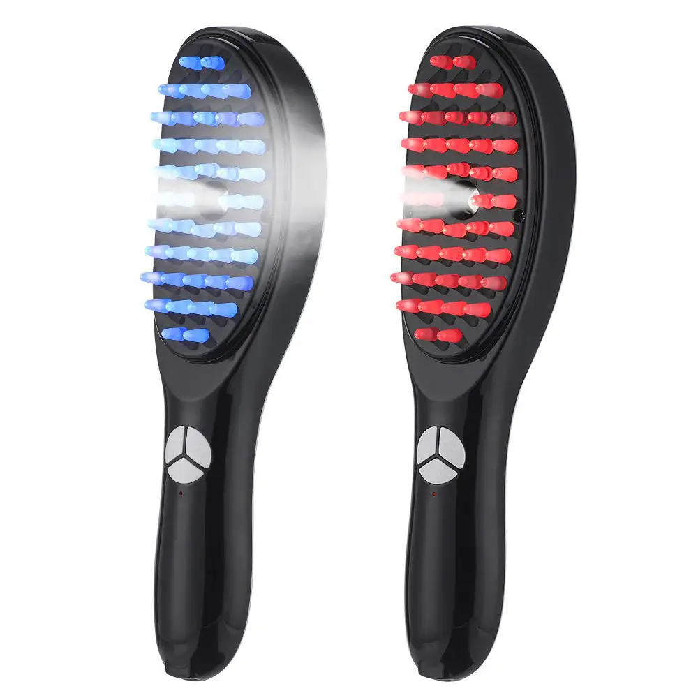 Ioni negativi spray luce rossa e blu terapia elettrico vibrazione del cuoio capelluto spazzola di massaggio per la crescita dei capelli massaggiatore