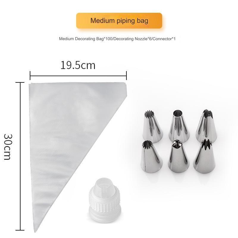 Medium 100pcs + 6 nozzles + 1 converter